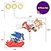 DecoSet Sonic The Hedgehog Cake Topper, 3-Piece Decoration Set With Tails & Knuckles Cake Pic, Rings Cake Pic And Rolling Sonic Action Figurine, For Birthday And Celebrations