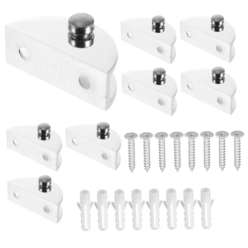 Holibanna 8個 可能ガラスクランプ 厚対応亜合製ブラケット 浴室 キッチン用固定具 浮遊棚 鏡用クランプ 耐水 強化支持設計