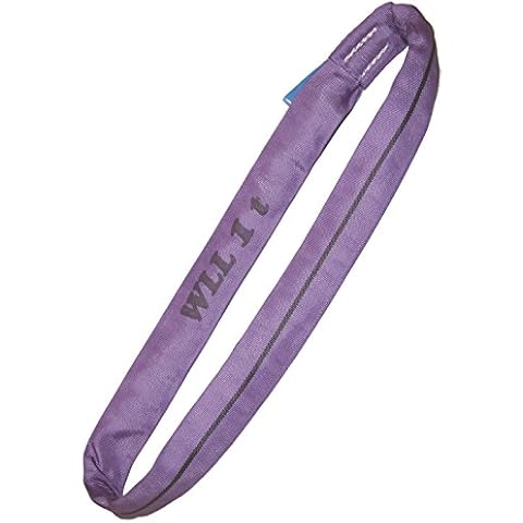 1 Tonne Endless Polyester Webbing Lifting Cargo Round Sling Strap Strop 0.5-6mtr EWL Certified EN1492 CE (0.5mtr EWL) Cover