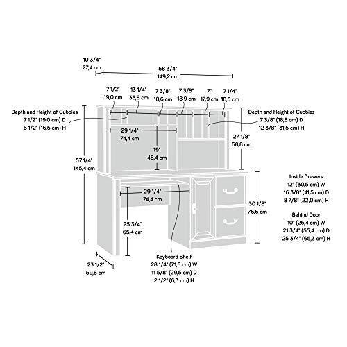 Sauder Orchard Hills Computer Desk with Hutch, Milled Cherry finish - Thumbnail 4