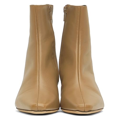 MOOMMO Women Low Chunky Heel Ankle Boots Square Toe Side Zipper Sock Booties Matte Comfy 2 Inch Thick Heel Dress Short Boots Closed Toe Mid Calf Stretch Chic Office Party Winter 4-11 M US2