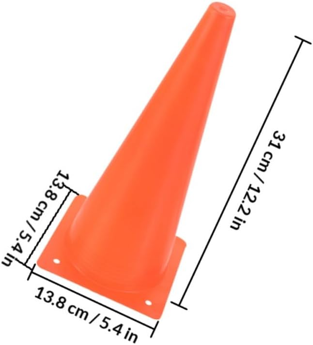 6pcs Soccer Training Cones Football Agility Markers 32cm Plastic Sports Field Pylons Orange and Red for Football Basketball Drills and Outdoor Training