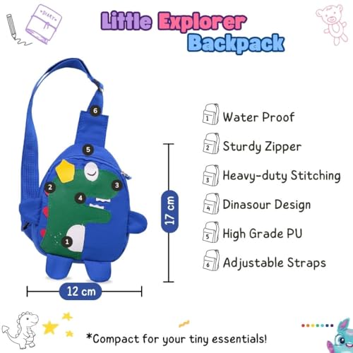 Image of Dinosaur Kids Cross Body Shoulder Side Bag Small Chest Sling Bag for Boys Girls Kids| Boys Girls Chest Sling Bags Crossbody Travel Daypack Picnic Bags for Kids Boys Girls | Gift for Boys