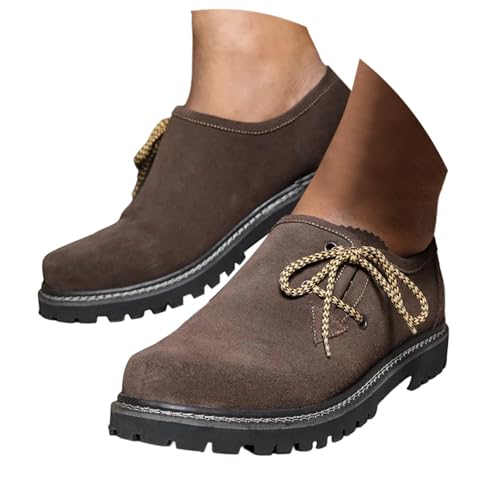 Generisch - Generisch Trachtenschuhe Herren - hochwertiger Trachtenschuh für Männer- Echtes Wildleder - Optimale Passform und traditionelles Design - Echtleder Herrenschuhe fürs Oktoberfest und Feierlichkeiten