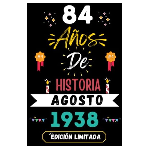 CUADERNO, 84 AÑOS DE HISTORIA AGOSTO 1938 EDICIÓN LIMITADA: Regalo de 84 cumpleaños para mujeres y hombres, ideas de 84 cumpleaños... un cumpleaños... ... regalo de 84 cumpleaños para él/ella.