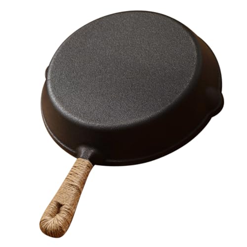 Cabilock Poêle à Frire Fonte Naturelle Poêle à Crêpes Multifonctionnel Bords Lisses Poignée Sécurisée