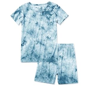 Jimonda Baby/Toddler Soft Sleepwear Short sleeve Kids Pajama Outdoor 2-Piece Shirt&Shorts Casual sets Tie Dye PJ