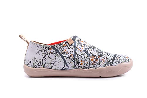 UIN Women's Slip Ons Canvas Lightweight Flats Sneakers Walking Casual Loafers Comfortable Travel Shoes Pomegranate (5)