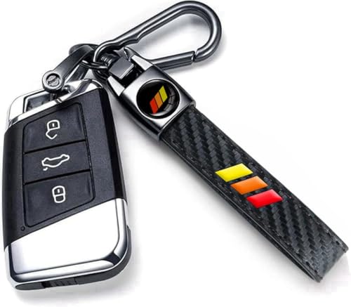 Image of Carbon Fiber Style Genuine Leather Car Keychain Keyring Accessories for Toyota Tacoma 4Runner Tundra Rav4 Highlander TRD Accessories
