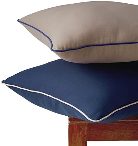 Encasa Cotton Throw Pillow Covers Set of 2 I 16x16 in (40x40 cm) - Grey I No Insert I Plain Square Pillowcases I Machine Washable | Indoor Use Only