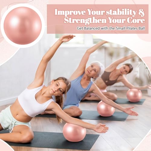 Image of Sotiff 20 Pcs 9 Inch Pilates Ball Bulk Exercise Pilates Ball Mini Yoga Balls Therapy Core for Stability Barre Training Stretching Physical Posture Training Gym Workout with Inflation Tube