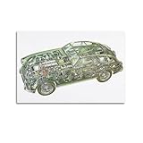 NIZIEE Retro-Sportwagen-Poster für Aston Martin DB2-4, 