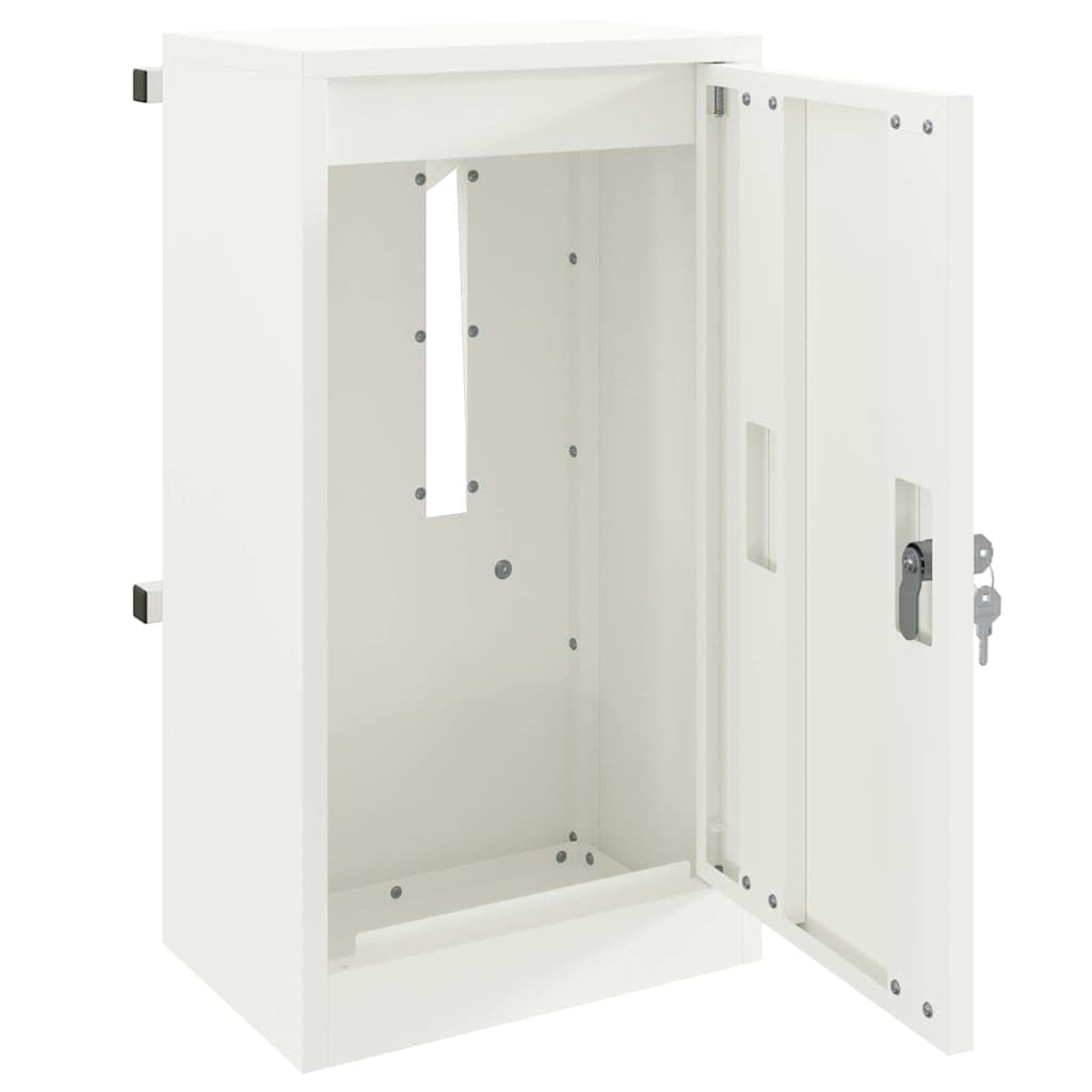 Moderno buzón de acero para exteriores con puerta y práctico almacenamiento