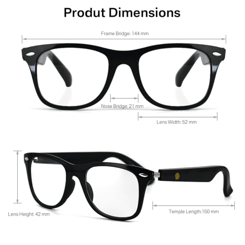 Image of Smart Glasses with Open-Ear Bluetooth Audio & Blue Light Filtering | Build-in Mic & Speakers, Touch & Voice Assistant Compatible - Up to 6 Hrs Battery, Smart Eyewear for Office Driving