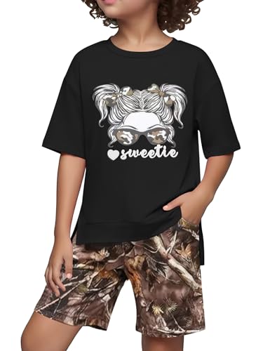 Image of Girls Clothes Short Sleeve Tie Dye Top Shorts and Pants 2PCS Girls Summer Outfits Size 6-16