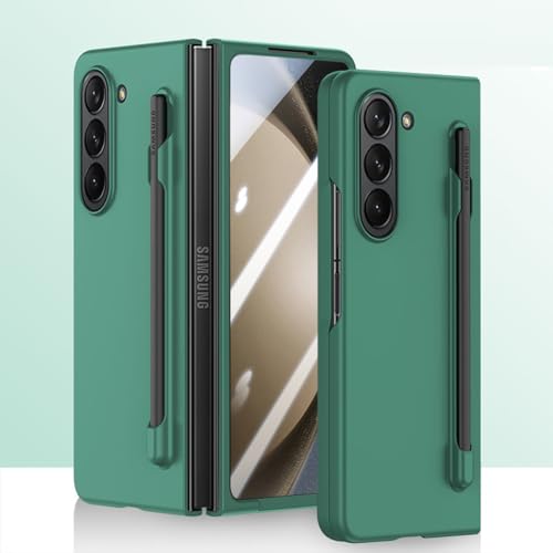 Compatibile con Samsung Galaxy Z Fold 6-5G Cellulare CoverVerde Custodia S Pen Slot Ultra Sottile Matte Bumper Antiurto Protezione Case+3D Vetro Temperato per Z Fold 6-2024 tpu