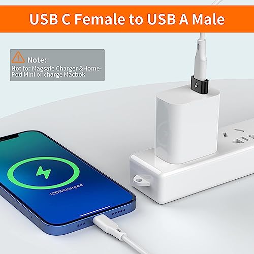 Image of Crasts USB Type C USB Type C Female to USB Male Adapter Connector Converter Works with Laptops,Chargers Compatible for iPhone, Airpods, iPad, Samsung Galaxy, Google Pixel (Pack of-2) (Black)
