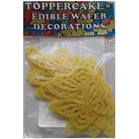 Toppercake Edible Baby Yellow Butterfly Wafer Cup Cake Topper Decorations (Pack of 24) Cover