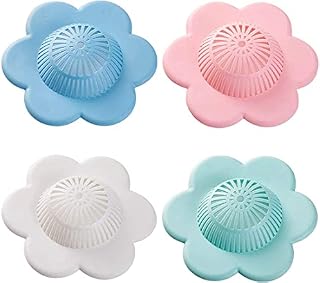 Amerson Hair Catcher Silicone Hair Stopper Shower Drain Covers, Bathtub and Shower Drain Protectors with Suction Cups Suit for Bathroom Bathtub and Kitchen 4 Pack