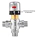 FUGO 1/2NPT Thermostatic Mixing Valve, Water Mixing Valve with Constant Temperature Control, Fahrenheit Scale Mark, Solid Brass