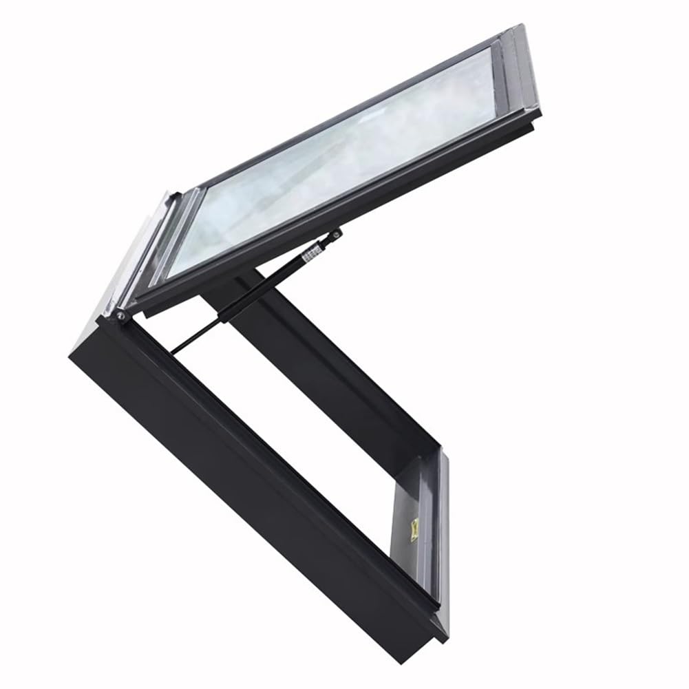 Okno dachowe z wyjściem awaryjnym, aluminiowa, ręczna wentylacja do poddasza wewnętrznego, wielokątny wałek oświetleniowy dachu (75 x 110 cm) – idealne dla bezpieczeństwa i naturalnego światła