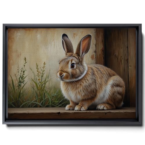 Easter Rabbit Bunny Print, Rustic Hare Cottagecore Print, Animal Wall Art Painting Decor, Boho Vintage Wall Art, Nursery Decor, Rabbit Portrait Art, Kitchen Wall Art, Print -  BLAZECLOUD