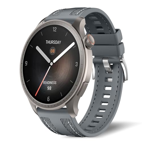 NicMool 22mm Correa para Amazfit Balance 2/Balance/Bip 6/Bip 5/Cheetah, Ajustable Silicona Complejo Nylon Trenzada Pulsera de Repuesto, Deportiva Band para Amazfit GTR 4/3 Pro/3/2 eSIM/2e - Gris