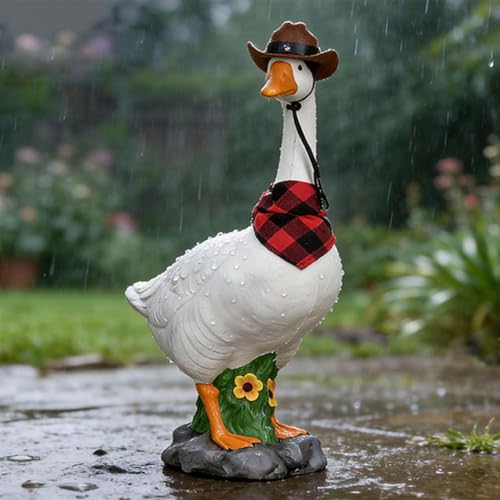 Figurine oie de jardin de qualité supérieure avec système de cou articulé