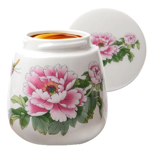 Taza de huevos escalfados,220 mililitros con tapa soporte para poaches de huevos vintage - taza de cerámica - para cocinar el desayuno servir cocina hogar postres al vapor mujeres y hombres