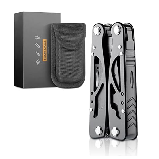 TOYO HOFU Mini Multitool with Pliers,Pocket Knife Multi tool with Phillips Screwdriver ,Wire Cutter,Bottle Opener,Utility Tool with case for EDC Camping Outdoor Survival Hiking Fishing(Black)