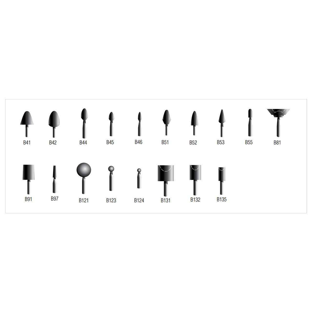 Norton 61463624422 3/8x3/4x1/8 in. Gemini 38A AO Vitrified Bond Mounted Points, Type B52, 90 Grit, 5 Pack