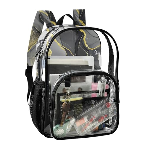 Boys Backpacks for Girls Marble Gray Travel Clear Bags for Women See through Approved Bag2
