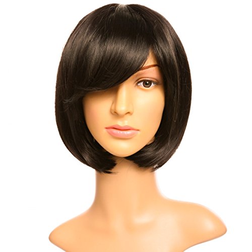 Artifice Natural Women Straight Short Hair Bob Wig Fashion Cosplay + Wig Cap (Natural Dark Brown)
