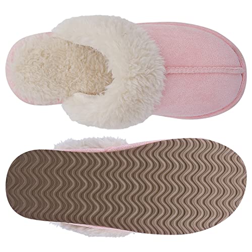 Image of Litfun Women's Fuzzy Memory Foam Slippers Fluffy Winter House Shoes Indoor and Outdoor