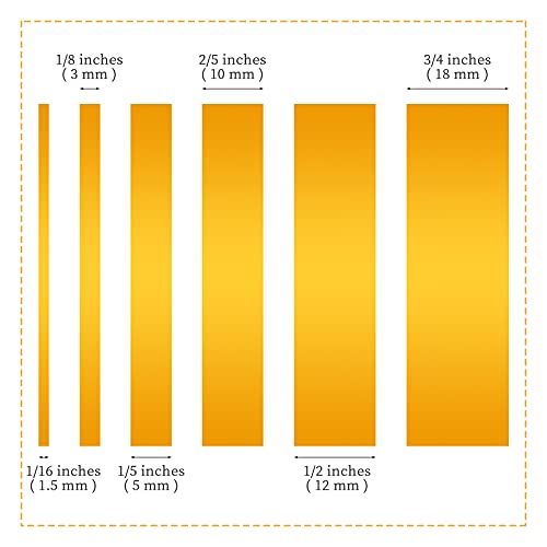 Petdcheb 6 Rolls Fine Line Tape 1/16, 1/8, 1/5, 2/5, 1/2, 3/4 Inches X 55 Yard Fineline Masking Tape Painter Tape Adhesive Automotive For Diy Car Auto Paint (Yellow) #TOP1
