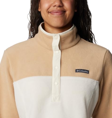 Image of Columbia Womens Benton Springs Half Snap II Pull Over Fleece Jacket, Dark Stone /Canoe /Vintage Blue, 3X