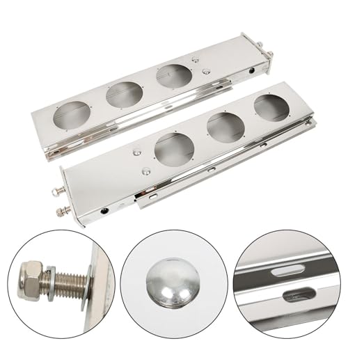 Image of munirater 30 in Stainless Steel Mud Flap Hanger with Light Cutouts Wing Panel Hanger Loaded 2 1 /2 Pattern Replacement for Semi Trucks