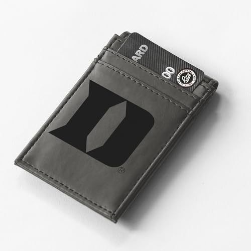 Image of Rico Industries NCAA Gray Laser Engraved Front Pocket Wallet - Compact /Comfortable /Slim