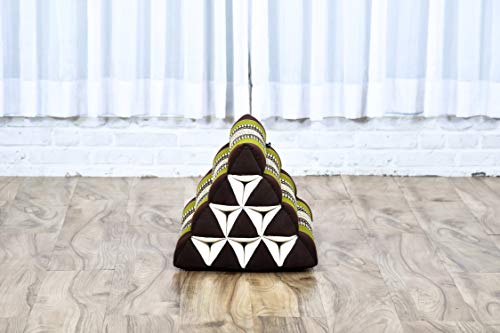 Leewadee Triangle Cushion – Comfortable Backrest For Tv Or Reading, Incline Pillow For Relaxing Made Of Eco-Friendly Kapok, 20 X 13 Inches, Brown Green #TOP6