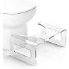 AmazerBath 7 Inches Acrylic Squat Potty, Clear Toilet Step Stool for Adults, Modern Design Non-Slip Pooping Stool, Strong Load-Bearing, Blends Seamlessly Into Any Bathroom