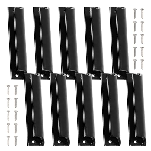 Rbleote 10 Piezas Tirador Puerta Corredera, Tirador De Puerta De Terraza, Tiradores Puertas Correderas, Fabricadas En Aleación, Con Tornillos, Aptas Para Puertas De Balcón, Armarios Y Cajones (Negro)