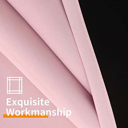 Youngstex 100% Blackout Curtains For Bedroom - Thermal Insulated Grommet Top Room Darkening Window Curtains For Living Room, 2 Panels, 42 X 84 Inch, Baby Pink #TOP3