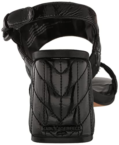 Karl Lagerfeld Paris Women's Sarina Quilted Open Toe Leather Heeled Sandal3