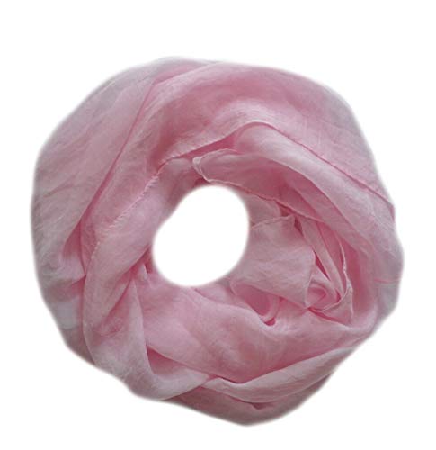 Euly Seide LoopSchal Schlauchschal Rundschal Halstuch Tuch Schal Uni für Frühling Sommer Ganzjährig (Rosa)