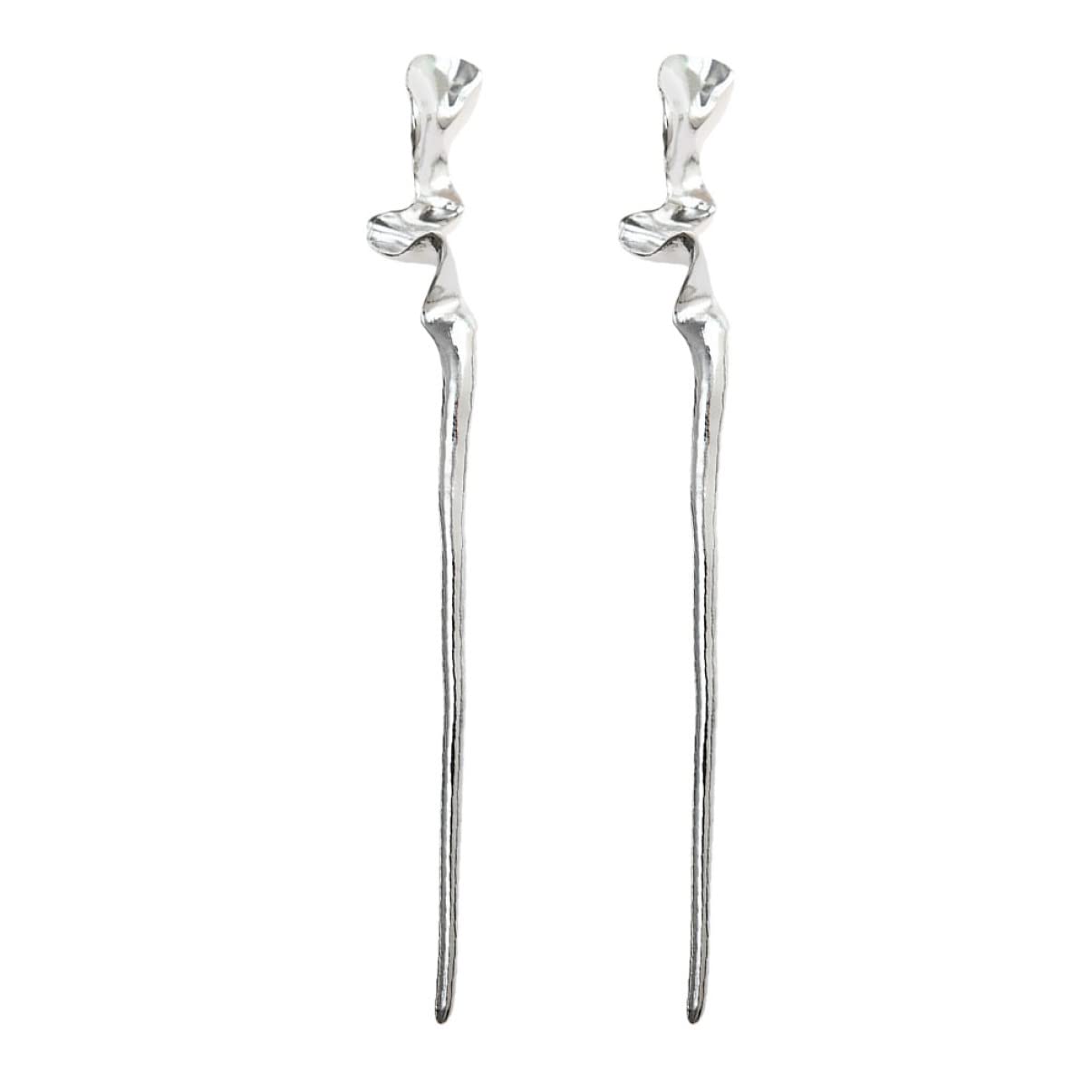 FOMIYES 2pcs Geometric Metal Hair Chopsticks Hair Bun Stick Hair Barrette Modern Hair Pin Bun Hair Pin Chinese Hair Obx Jewelry Minimalist Jewelry for Women Miss Zinc Alloy Vintage Japan