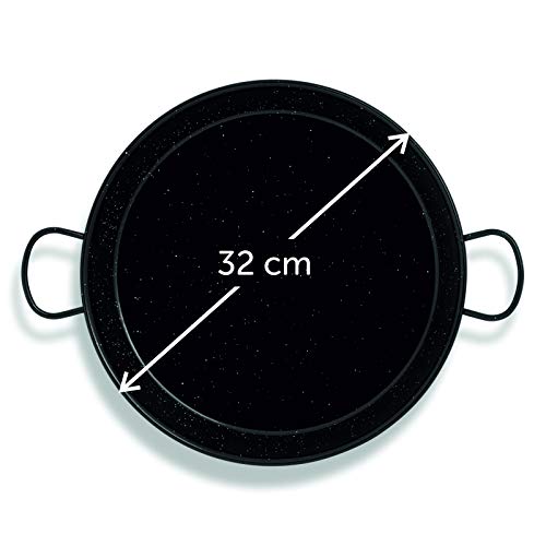 Paellissimo - Paellera Inducción/Vitro/Fuego/Horno con Esmalte Antiadherente de 32cm Paella Pan para 2-3 Raciones | para Kit