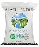CLEAR CREEK Black Lentils | Caviar or Beluga Lentils | 25 lbs | Project Non-GMO Verified | Kosher | Vegan | Non-Irradiated