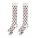 HUJIUTUO Strawberry Pattern Crystal Glass Silk Long Socks for Women Fashionable Transparent Thin Sheer Knee Highs Stockings