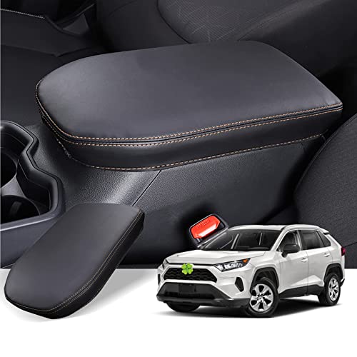 GAFAT Compatible Con Toyota RAV4 / Hybrid 2019-2024 2025 Cubierta Del Reposabrazos, RAV4 Consola Central Reposabrazos Protección Fundas De Reposabrazos, Piel PU, Accesorios RAV4 (Negro