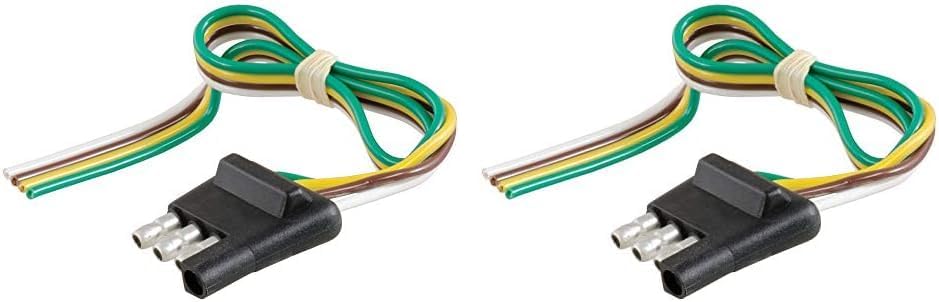 Oyviny 4 Pin Trailer Wiring Harness Extension | 10 Feet, 16AWG Copper, Rubber Covers, Plug & Play